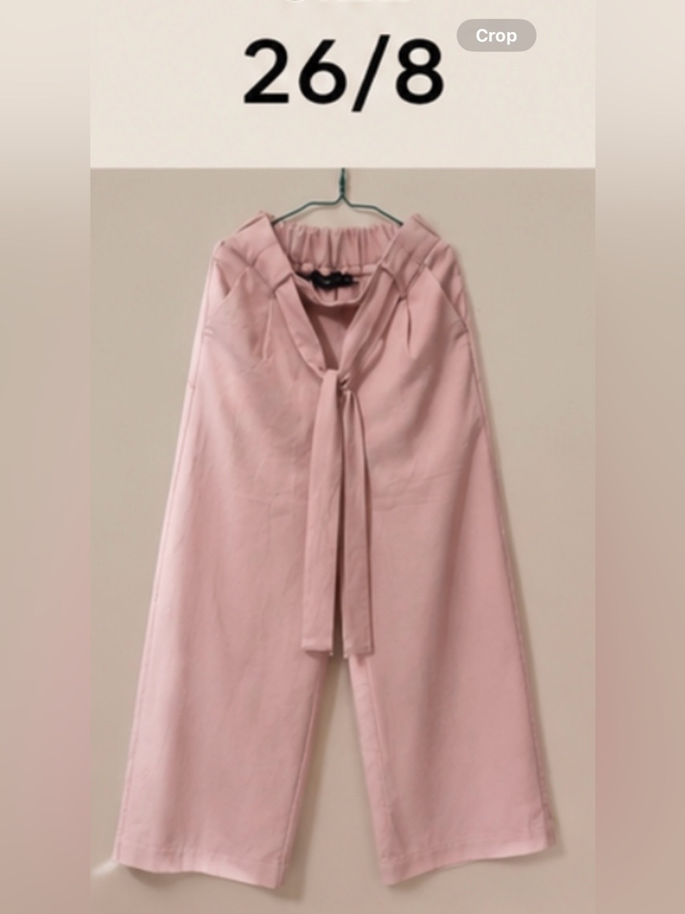 Women's Pink Tie-Waist Wide-Leg Pants